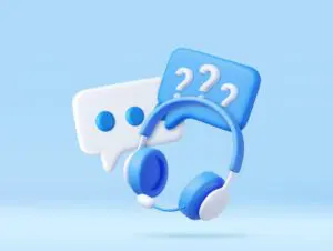 illustration of headset with question mark over it