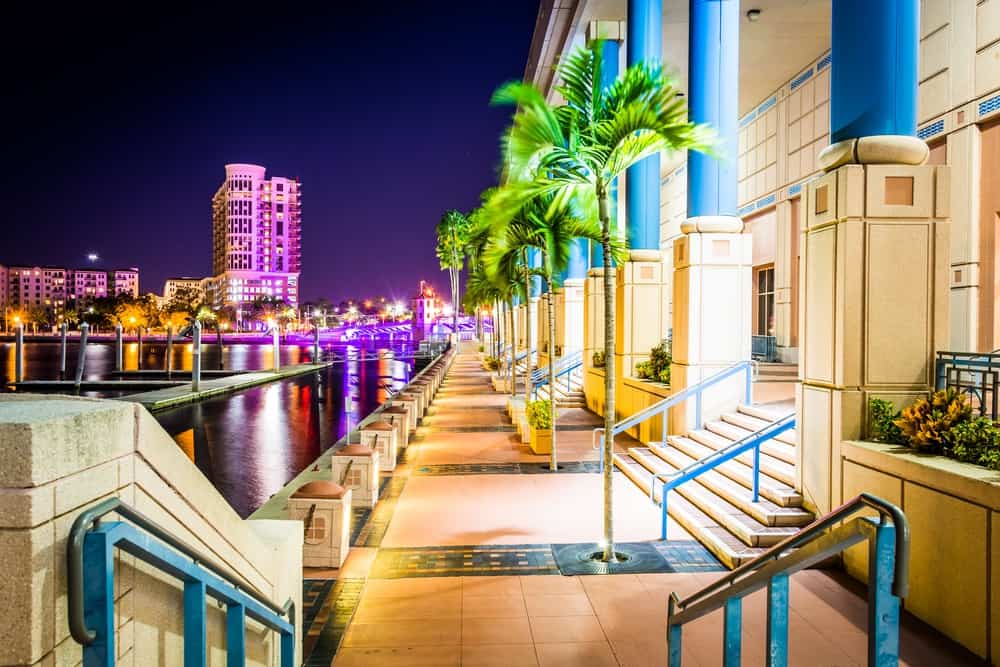 Riverwalk at night in Tampa, FL. MAP Communications