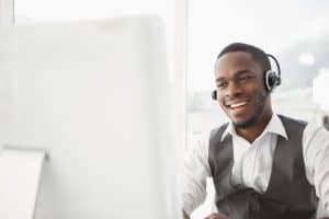 Image of a MAP Communications virtual receptionist providing Henderson answering service