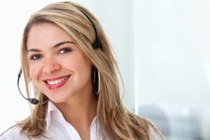 Image of a woman providing receptionist service for plastic surgeons