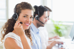 Image of a real estate call center team handling telephone calls