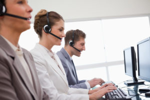 Image of an IT call center team