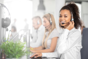 Call Center Agent Answering Calls