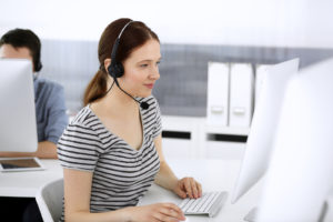 Girl Working As Virtual Receptionist