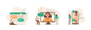 illustration of customer support process for phone calls