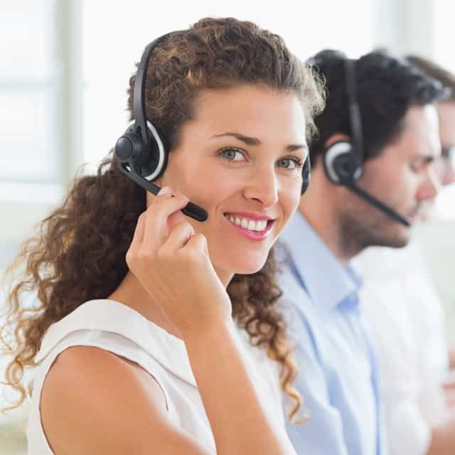 Image of a call center agent providing contractor answering services