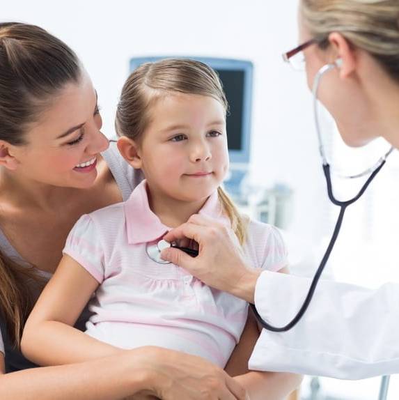 Image of a mother, child, and pediatrician