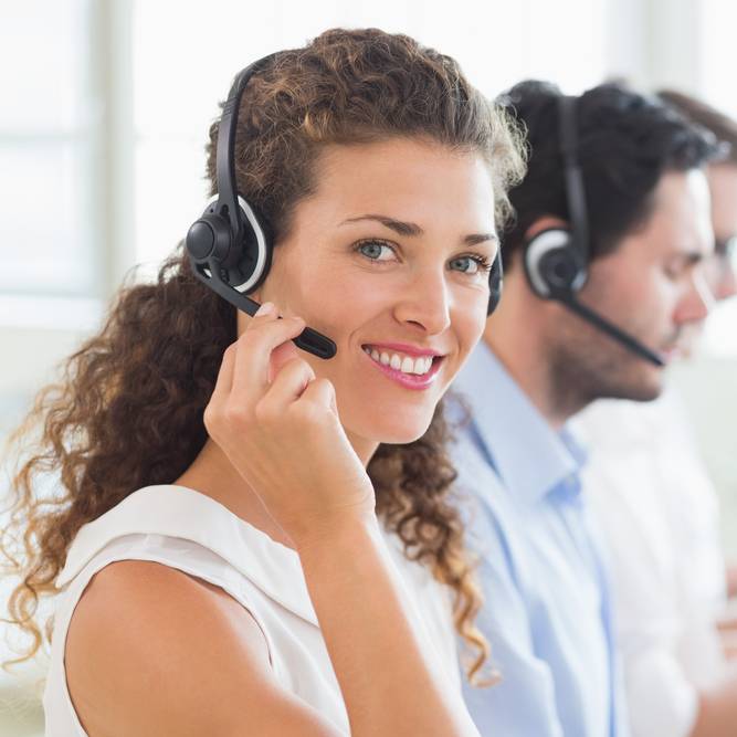Image of a real estate call center team handling telephone calls